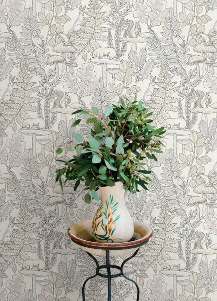 Holt Neutral Woodland Wallpaper