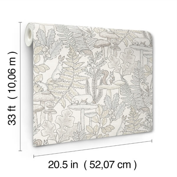 Holt Neutral Woodland Wallpaper