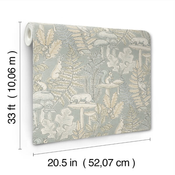 Holt Seafoam Woodland Wallpaper