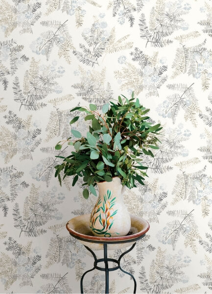 Frith Light Blue Botanical Wallpaper