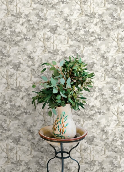 Thicket Charcoal Forest Wallpaper