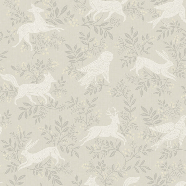 Revelry Taupe Forest Frolic Wallpaper
