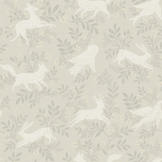 Revelry Taupe Forest Frolic Wallpaper