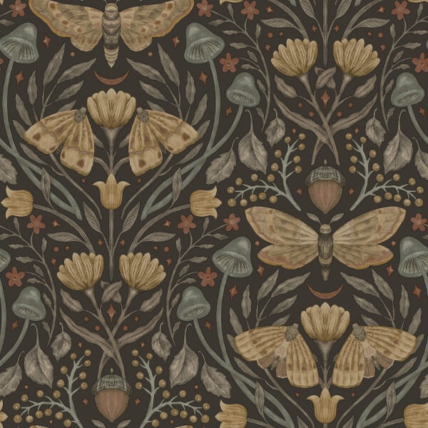 Mystic Moth Black Forest Magic Wallpaper
