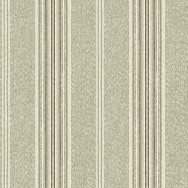 Calvados Moss Linen Stripe Wallpaper