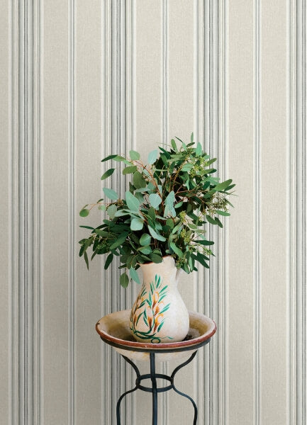 Calvados Turquoise Linen Stripe Wallpaper