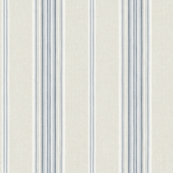 Calvados Blue Linen Stripe Wallpaper