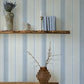 Calvados Blue Linen Stripe Wallpaper