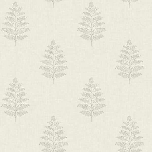 Frond Cream Leaf Wallpaper
