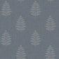 Frond Denim Leaf Wallpaper
