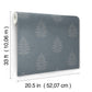Frond Denim Leaf Wallpaper