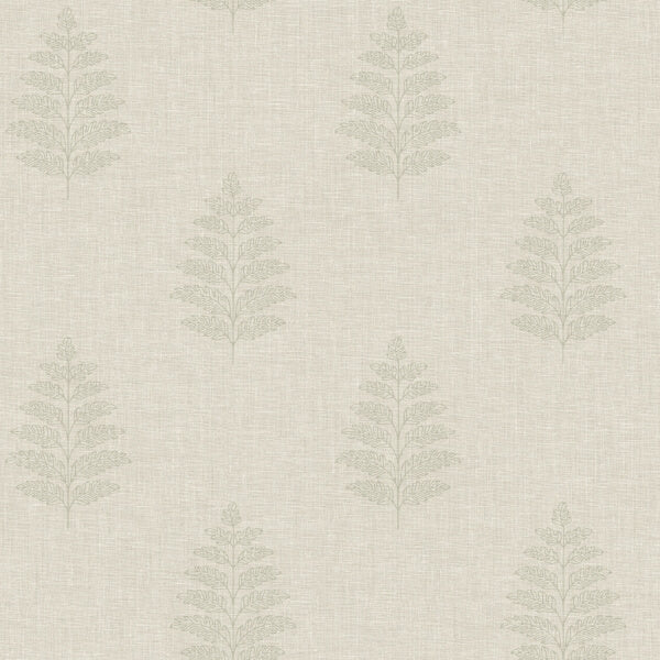 Frond Beige Leaf Wallpaper