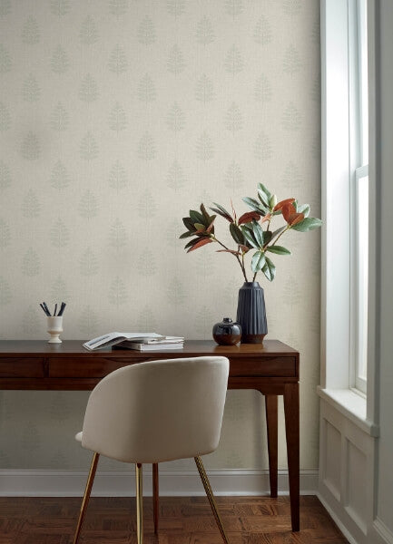 Frond Beige Leaf Wallpaper