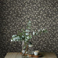 Poppy Trail Black Floral Wallpaper