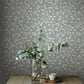 Poppy Trail Light Blue Floral Wallpaper