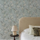 Tea Olive Blue Finch Frolic Wallpaper