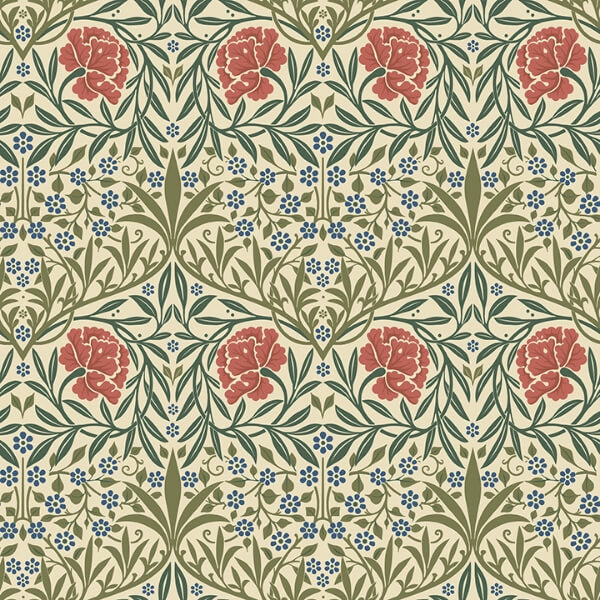 Oxford Union Green Floral Vines Wallpaper