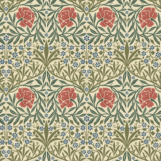 Oxford Union Green Floral Vines Wallpaper