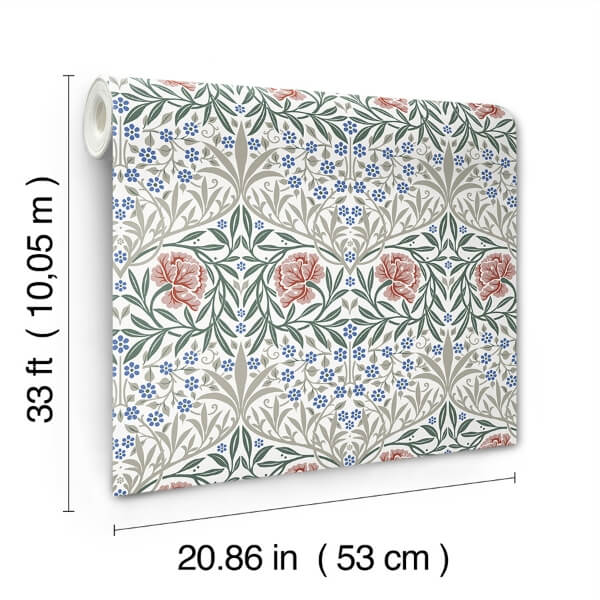Oxford Union Pink Floral Vines Wallpaper