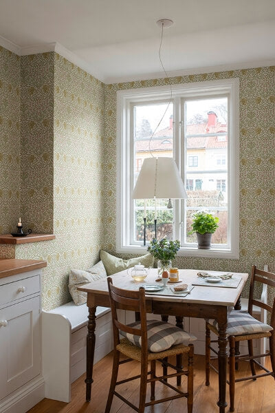 Oxford Union Yellow Floral Vines Wallpaper