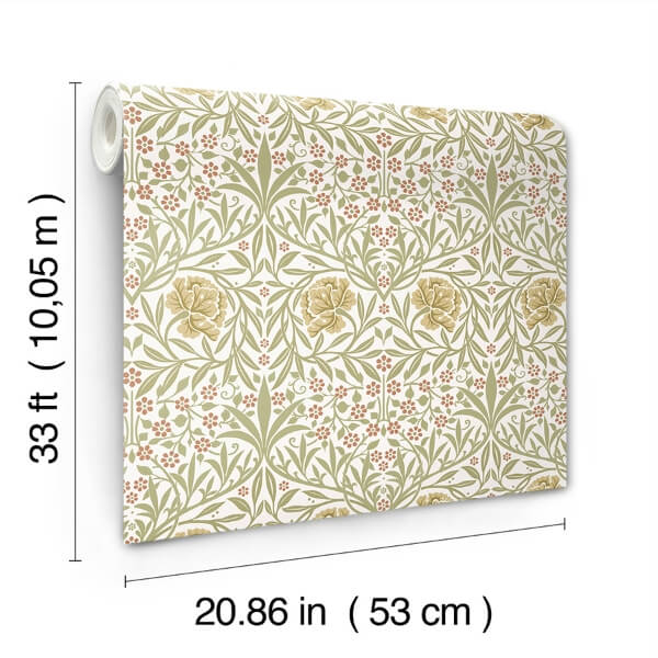 Oxford Union Yellow Floral Vines Wallpaper