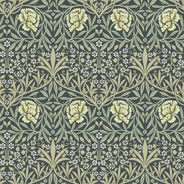 Oxford Union Sea Green Floral Vines Wallpaper