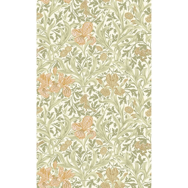 Iris Light Green Wild Gardens Wallpaper