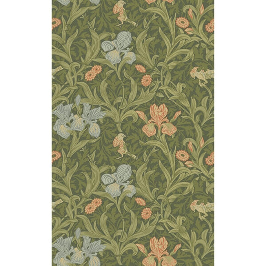 Iris Green Wild Gardens Wallpaper