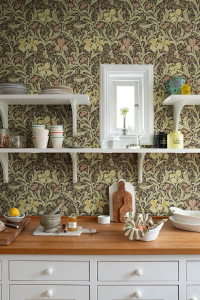Iris Plum Wild Gardens Wallpaper