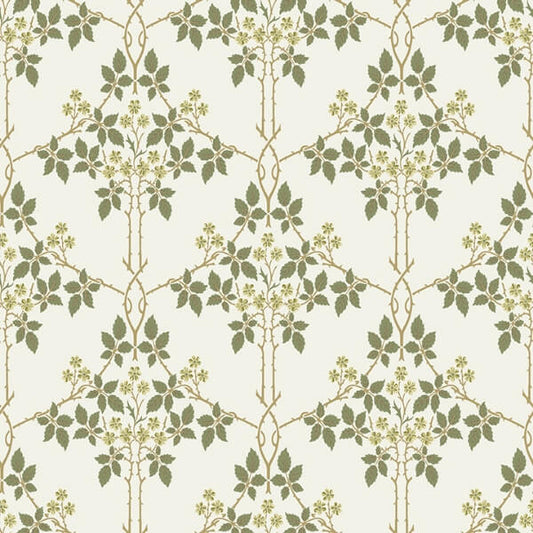 Blackberry Chartreuse Vine Trellis Wallpaper