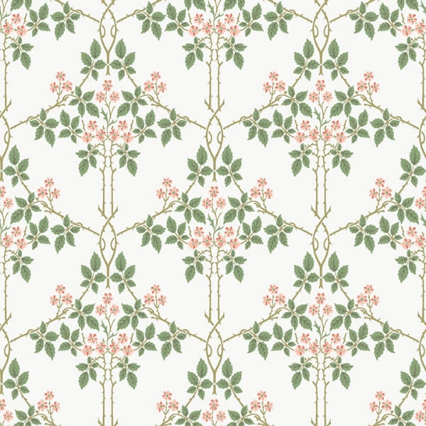 Blackberry Pink Vine Trellis Wallpaper