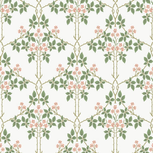 Blackberry Pink Vine Trellis Wallpaper