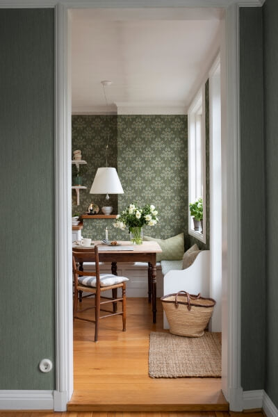 Blackberry Grey Vine Trellis Wallpaper