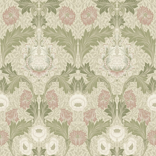 Myrtle Mauve Floral Ogee Wallpaper