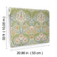 Myrtle Green Floral Ogee Wallpaper