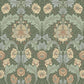 Myrtle Sea Green Floral Ogee Wallpaper