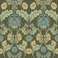 Myrtle Dark Green Floral Ogee Wallpaper