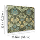 Myrtle Dark Green Floral Ogee Wallpaper