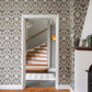 Myrtle Blue Floral Ogee Wallpaper