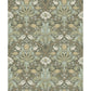 Spring Thicket Green Tulip Damask Wallpaper