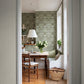 Spring Thicket Green Tulip Damask Wallpaper