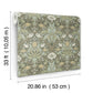 Spring Thicket Green Tulip Damask Wallpaper