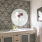 Spring Thicket Blue Tulip Damask Wallpaper