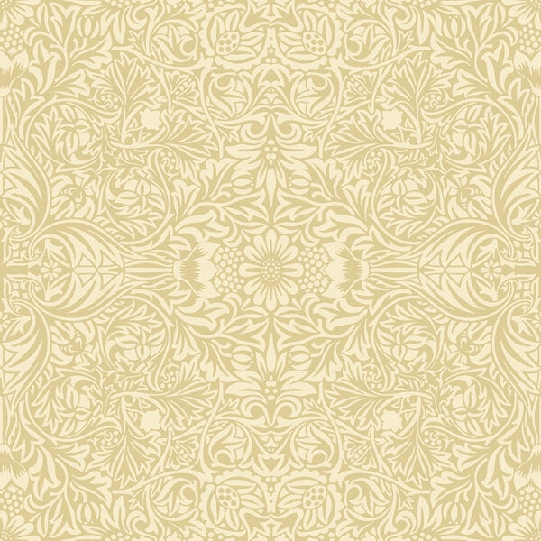 Ceiling Yellow Intricate Floral Wallpaper