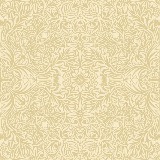 Ceiling Yellow Intricate Floral Wallpaper
