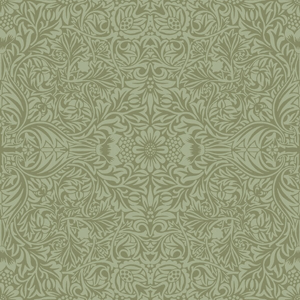 Ceiling Green Intricate Floral Wallpaper
