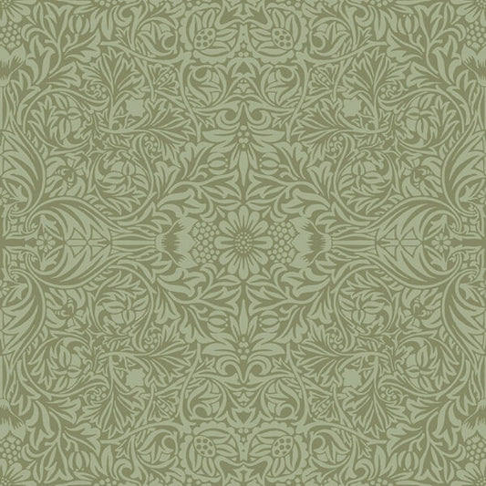 Ceiling Green Intricate Floral Wallpaper