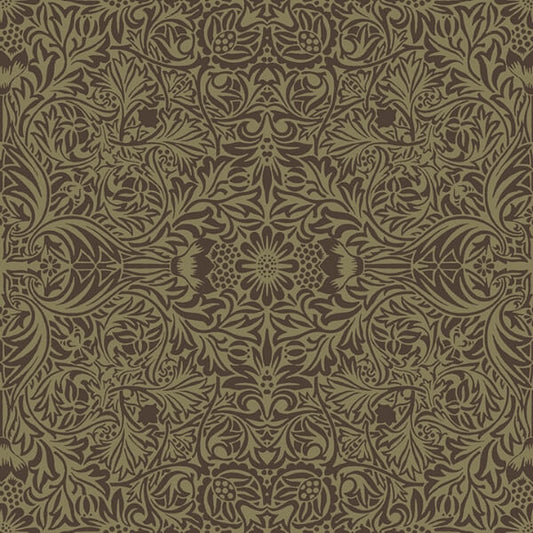 Ceiling Brown Intricate Floral Wallpaper