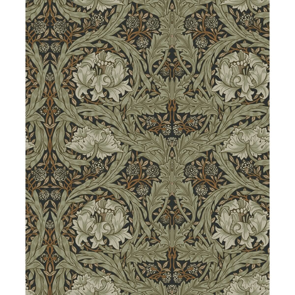 African Marigold Black Floral Wallpaper