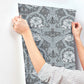 African Marigold Dark Blue Floral Wallpaper